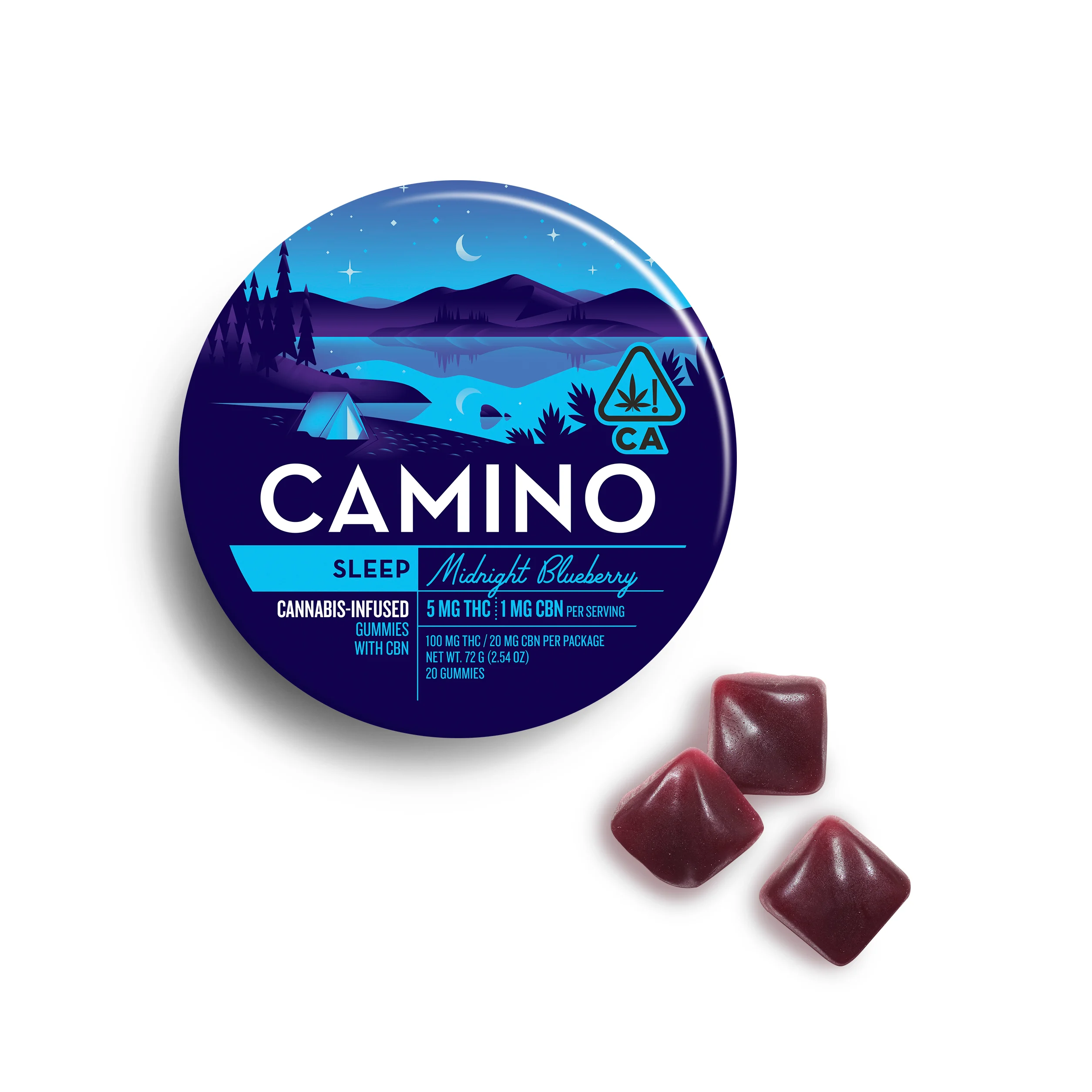 Camino THC/CBN 5:1 Midnight Blueberry Sleep Gummies